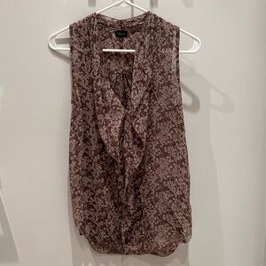 Babaton Brown Floral Blouse 100% Silk